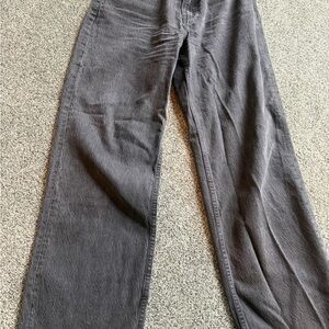 A&F High Rise Loose Jeans in Washed Charcoal